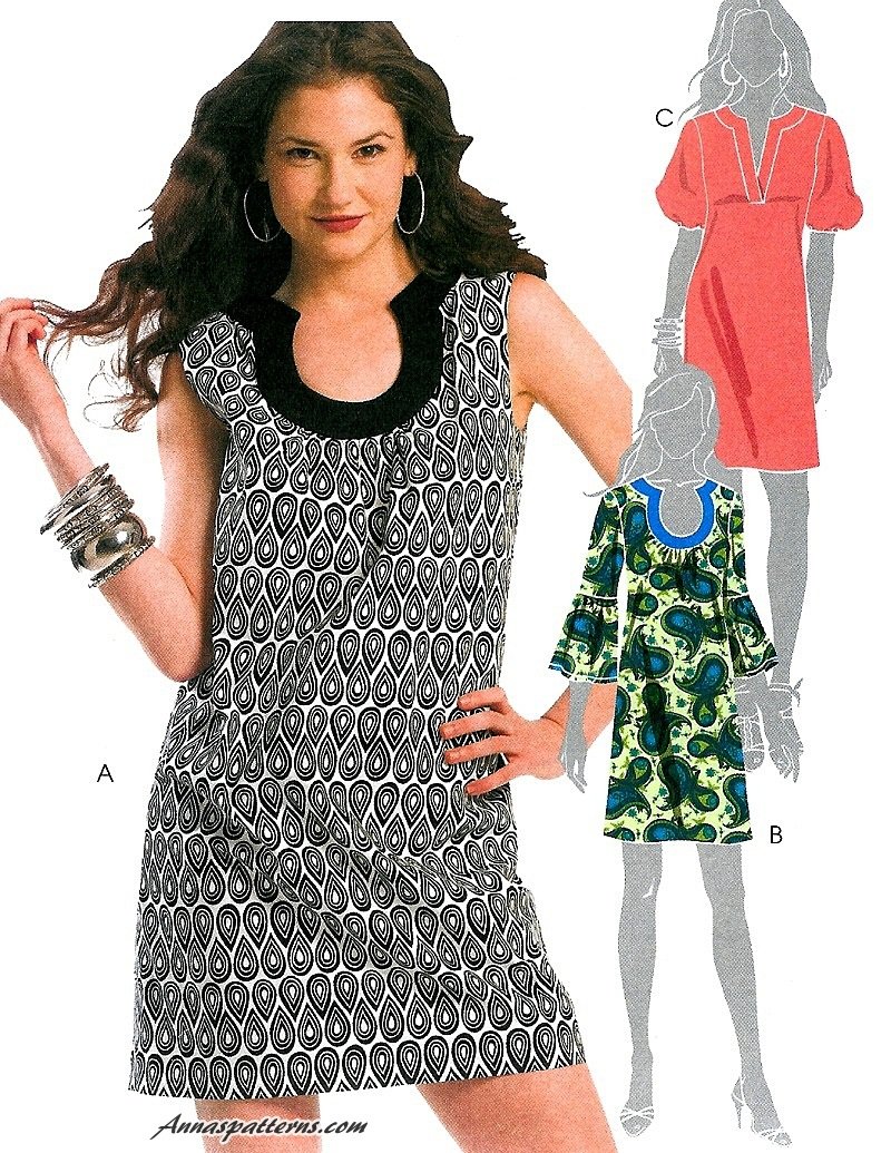 Hipster Dress Sewing Pattern Trendy Retro Mod 70s Slim Fit Above Knee 5621 4-10