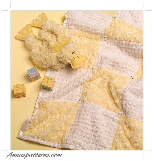 Baby Patchwork Blanket Sewing Pattern Chenille Boy Girl Nursery Quilt