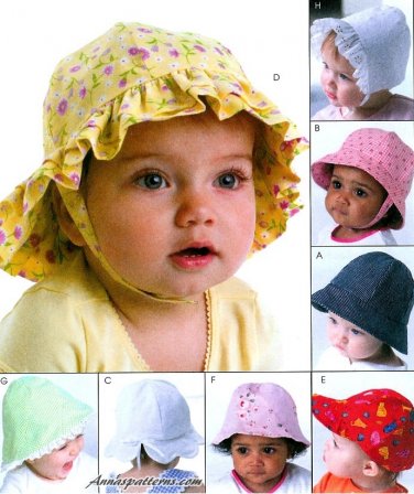 Toddler Baby Hat Sewing Pattern Beach Sunhat Ball Cap Bonnet Boy Girl Infant 4478