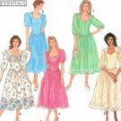 Simplicity Vintage Sewing Pattern Dress Fitted Bodice Full Skirt Square Sweetheart Neck 7000 10-18