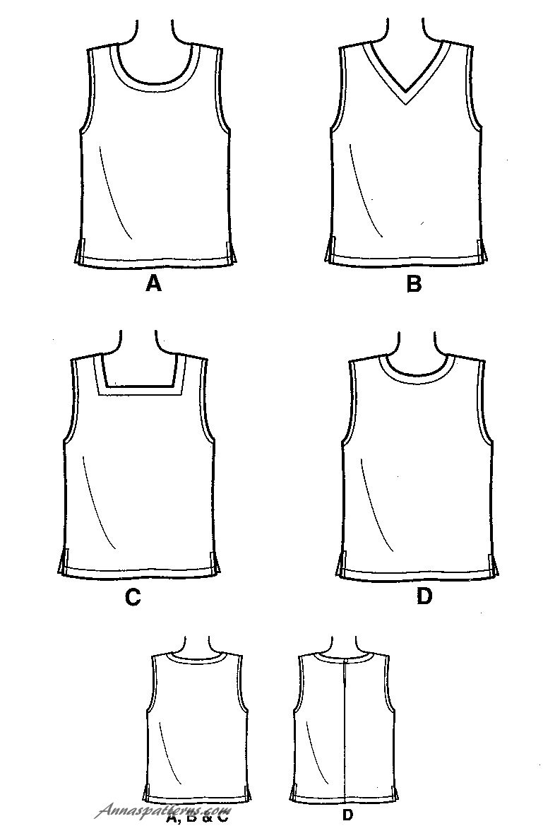 easy-tank-top-sewing-pattern-shell-sleeveless-blouse-cropped-v-neck-square-round-plus-7189-18-24