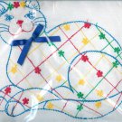 Embroidered Pillow Kit Cat  Lace Red Green Yellow Blue Feline Pet Sewing Project