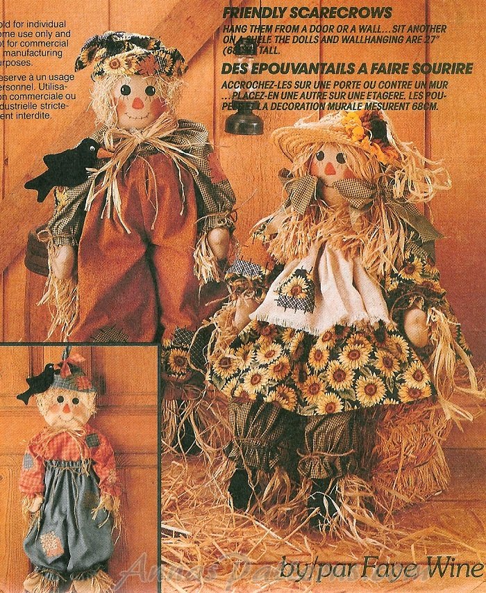 Scarecrow Sewing Pattern Boy Girl Black Bird Clothes Soft Body Fall
