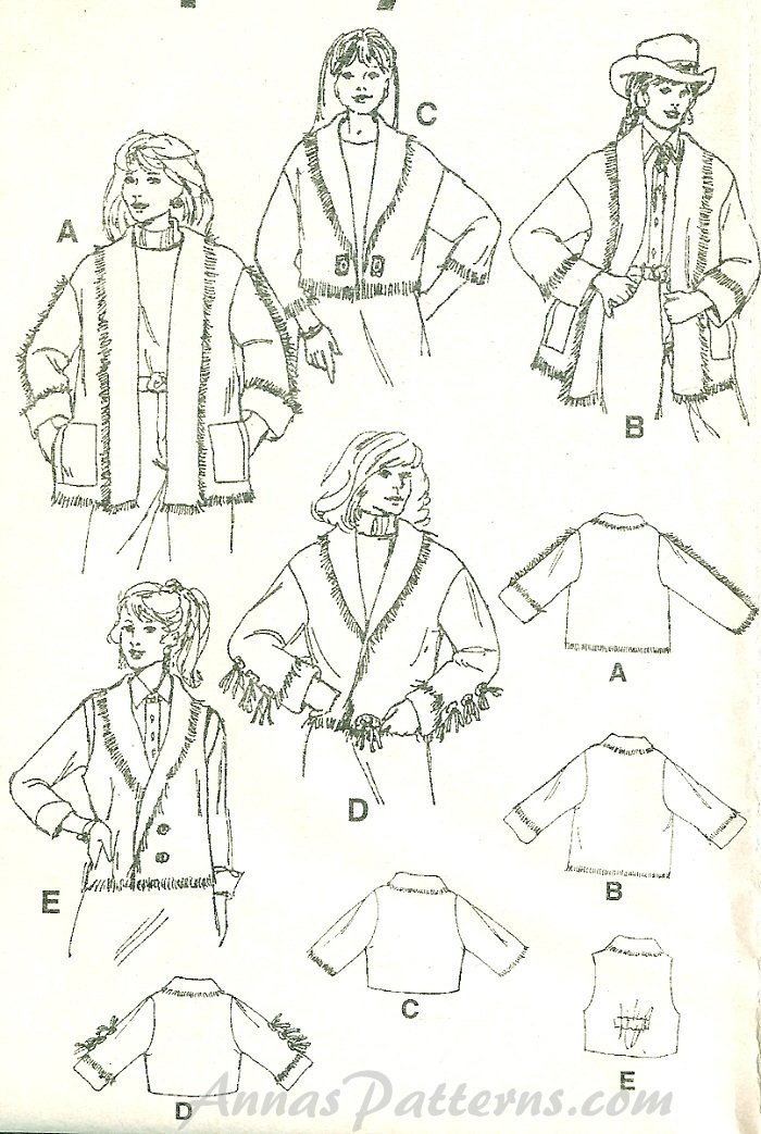 Blanket Jacket Sewing Pattern Western Southwest Fringed Shawl Collar