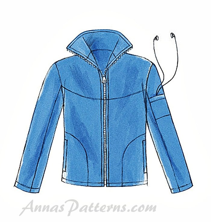 Easy Top Pullover Jackets Sewing Pattern Fleece Winter Outerwear Men