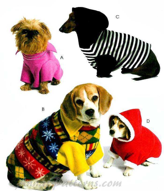 Dog Pet Jacket Sewing Pattern Sweater Clothing Coat Hoodie Pullover