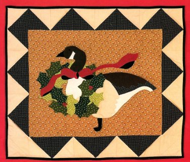 Christmas Goose Wall Hanging Sewing Pattern Quilted Patchwork Vintage Country Cabin Holiday Decor