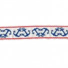 Vintage Anchors Ribbon Jacquard Sailor Navy Red White Blue Nautical Patriotic Sewing Crafts 3 Yard