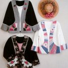 Sweatshirt Jacket Applique Pattern 3 Designs Flower Lace Oriental Fan Patchwork Easy