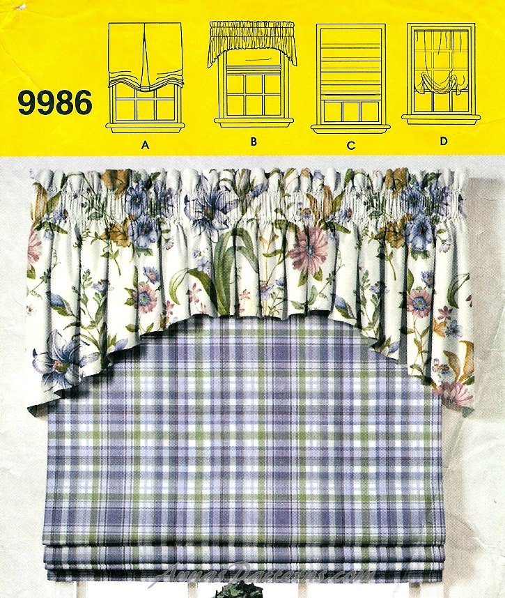 Easy Window Shades Sewing Pattern Roman Folded Pleated Balloon Festoon