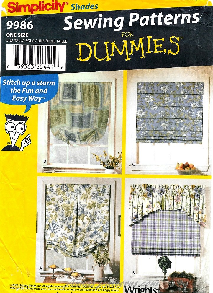 Easy Window Shades Sewing Pattern Roman Folded Pleated Balloon Festoon