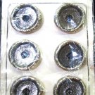 Vintage Metal Buttons Distressed Pewter Holland Set 6 Carded Silver Black Antique 1 1/4 Inch