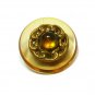 Apple Juice Celluloid Button Large Vintage Gold Accent Amber Bead 1 1/8 Coat Jacket Craft Sewing