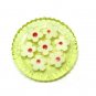 Celluloid Daisy Button Yellow Flowers Hand Painted Carved Large Jacket Coat Craft Sewing 1 1/4 Inch