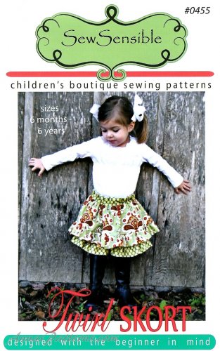 Twirl Skort Skirt Sewing Pattern Easy Pantaloon Infant Toddler Girls Sensible Boutique