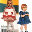 Toddler Girl Pinafore Dress Pattern Vintage Short Long Sleeve Ruffle Church Pageant Size 3 2794