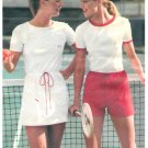 Tennis Dress Shorts T-shirt Sewing Pattern Vintage 70s Chris Evert Easy Drawstring 10 5378