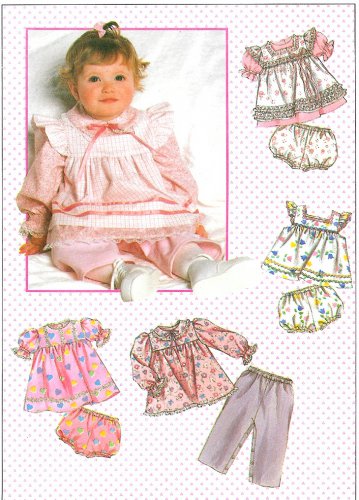 Girls Dress Bloomer Sewing Pattern Pinafore Apron Pants Long Short Sleeve Vintage 12 Month 9351