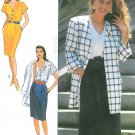Misses Dress Unlined Jacket Sewing Pattern Easy Boxy Loose Fit Broad Shoulder Vintage 80s 6-14 9511