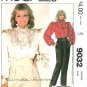 Linda Evans Blouse Pants Sewing Pattern Mandarin Collar Ruffle Peasant Pirate Pleats Vintage 12 9032