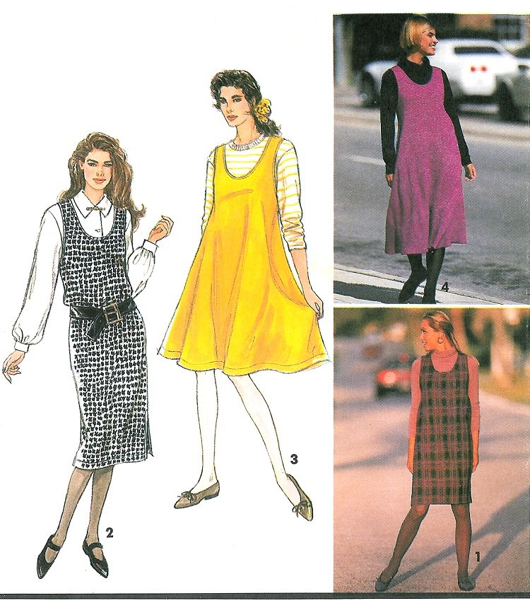 Easy Jumper Dress Sewing Pattern Pullover Knee Above Calf UNeck 624 7433