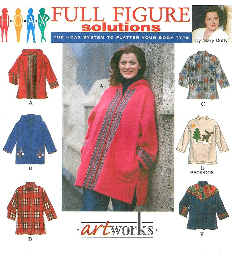 Oversize Coat Sewing Pattern Poncho Blanket Jacket Hood Zip Front Plus ...