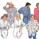 Oversize Button Front Shirt Top Sewing Pattern Loose Long Tail Extended Shoulder Vintage 8-22 3315