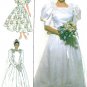 Vtg Wedding Gown Sewing Pattern Princess Dress Fitted Bodice Roses Short Long Puff Sleeve 10 9051