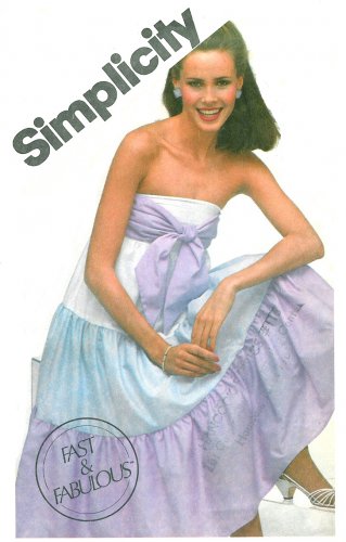 Strapless Dress Sewing Pattern Tiered Skirt Tied Bust Gypsy Boho Hipster Easy Vintage 10 9962