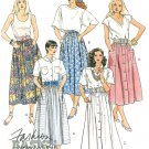 Full Gathered Skirt Sewing Pattern Below Knee Button Front Swing Easy Vintage 14/16 4318