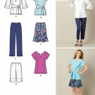 Tunic Tops Sewing Pattern Crop Pant Capri Skirt Peasant Blouse Long Short Sleeve 8-16 2194