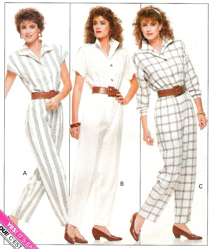 Misses Jumpsuit Sewing Pattern Easy Vintage 80s Disco Long Short Cap ...