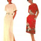 Boat Neck Dress Sewing Pattern Easy Pullover Kimono Sleeves Vintage Knee Ankle Length 6/8 7356