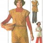 Craft Smock Apron Sewing Pattern 8/10 70s Vintage Tie Back Sleeveless 3/4 Sleeve Front Pockets 7708
