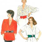 Vintage Vogue Sewing Pattern Loose Blouse Button Front Lapel Shirttail Extended Shoulder 12-16 8695