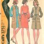 Cowl Neck Dress Sewing Pattern Vintage Tie Coat Vest Above Knee Long Sleeve Easy Size 14 3751