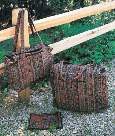 Quilted Bags Sewing Pattern Tote Travel Luggage Gym Overnight Scissors Notions Case