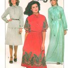 70s Retro Top Skirt Sewing Pattern Ruffle Tie Neckline Maxi Knee Length Loose Fit Disco 12 8309