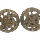 Vintage Ornate Metal Buttons Coat Large 1 Inch Metal Gold Whitewash Set 2 Sewing Craft