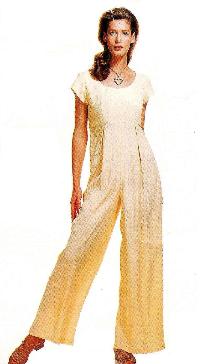 Raise Bodice Jumpsuit Sewing Pattern 612 High Waist Wide Leg Retro Mod