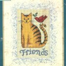 Tabby Cat Friends Counted Cross Stitch Kit 4 X 6 Red Robin Dimensions Matted Accents Easy
