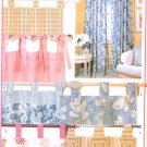Tab Top Drapes Sewing Pattern Panels Easy Casual Window Curtain Ties Button 6109