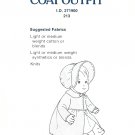 Baby Soft Sounds Coat Bonnet Sewing Pattern 1980 16 Inch Doll Clothes 213 Jacket Hat Outfit