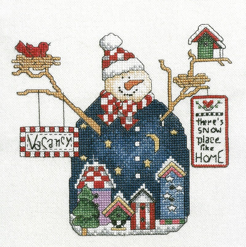 Janlynn Counted Cross Stitch Kit Snowman Snow Place Like Home Winter