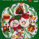 Dimensions Mr Mrs Santa Claus Wreath Crewel Embroidery Stamped Kit Vintage 14" Holiday Christmas