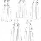 Vintage Apron Designs Sewing Pattern 8-18 Bib Colonial Prairie Historical Half Long Costume 5509