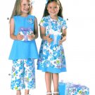 Girls Wardrobe Sewing Pattern 4-10 Dress Tunic Top Crop Pants Easy Short Sleeve 9691