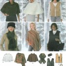 Poncho Sewing Pattern Plus 18-24 Capelet Vest Scarf Head Band Easy 4781