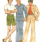 Mens 70s Leisure Suit Sewing Pattern Sz 40 Mod Jacket Pants Cargo Shorts Bell Bottom 4710