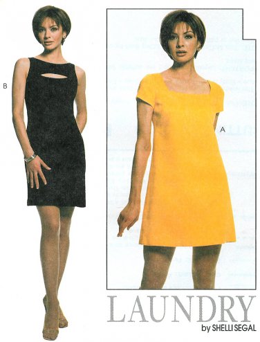 Laundry Shelli Segal Dress Sewing Pattern 10-14 Above Knee Sleevless Cap Sleeve Fitted 8738